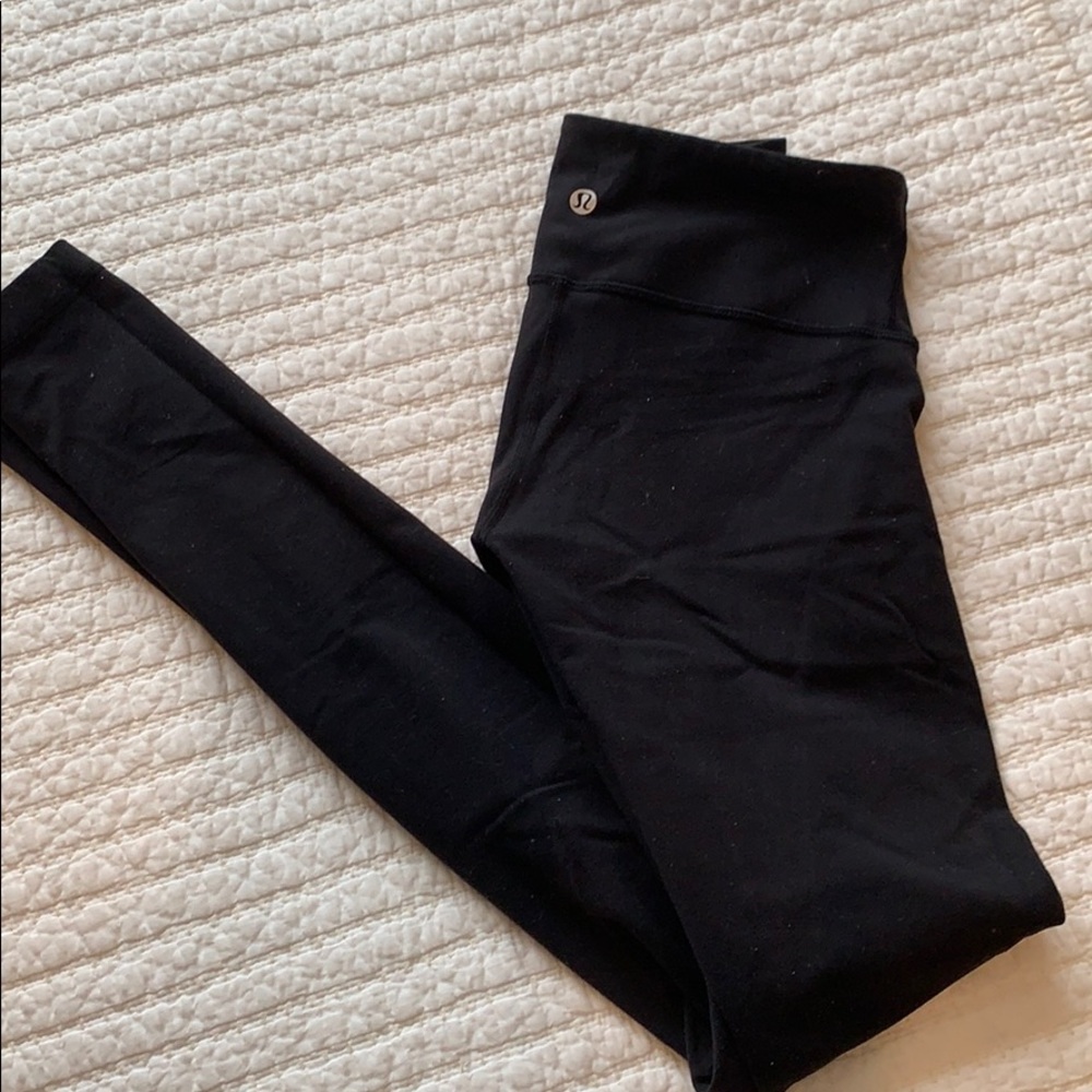 lulu lemon black wunder under long leggings